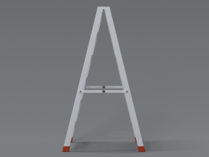 low poly cartoon aluminium ladder 3D Model