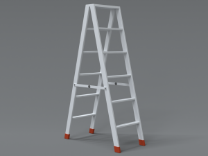 low poly cartoon aluminium ladder 3D Model