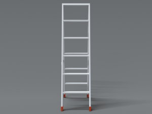 low poly cartoon aluminium ladder 3D Model