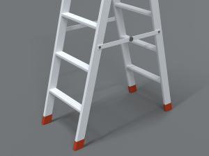 low poly cartoon aluminium ladder 3D Model
