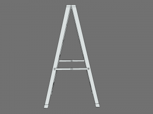 low poly cartoon aluminium ladder 3D Model