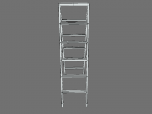 low poly cartoon aluminium ladder 3D Model