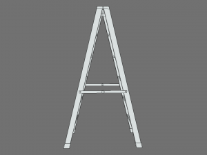 low poly cartoon aluminium ladder 3D Model