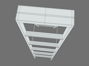 low poly cartoon aluminium ladder 3D Model
