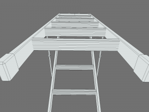 low poly cartoon aluminium ladder 3D Model