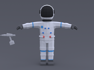low poly cartoon astronaut 3D 모델