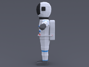 low poly cartoon astronaut 3D Model