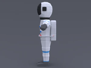 low poly cartoon astronaut 3D Model
