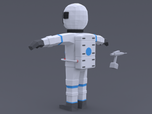 low poly cartoon astronaut 3D Model