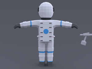 low poly cartoon astronaut 3D Model