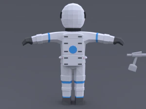 low poly cartoon astronaut 3D Model