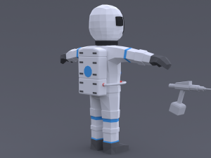 low poly cartoon astronaut 3D Model