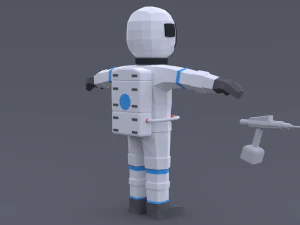 low poly cartoon astronaut 3D Model