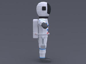 low poly cartoon astronaut 3D Model