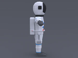 low poly cartoon astronaut 3D Model