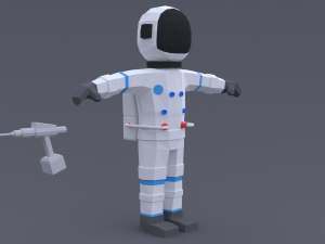 low poly cartoon astronaut 3D Model