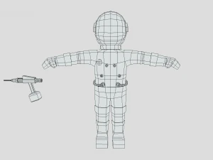 low poly cartoon astronaut 3D Model