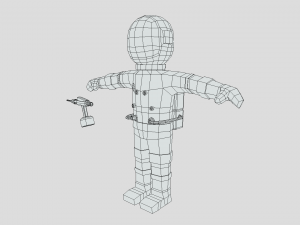 low poly cartoon astronaut 3D Model