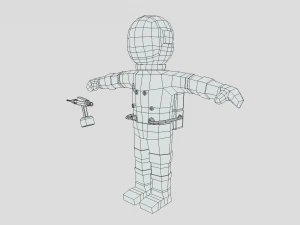 low poly cartoon astronaut 3D Model