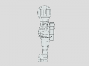 low poly cartoon astronaut 3D Model