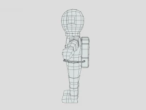 low poly cartoon astronaut 3D Model