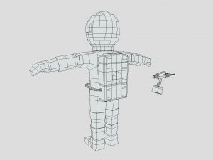 low poly cartoon astronaut 3D Model