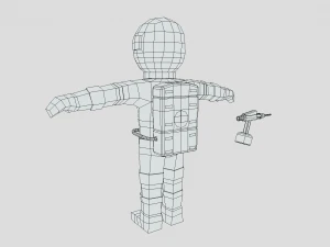 low poly cartoon astronaut 3D Model