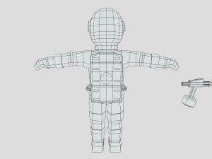 low poly cartoon astronaut 3D Model