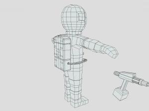 low poly cartoon astronaut 3D Model