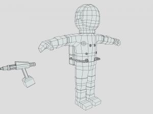 low poly cartoon astronaut 3D Model