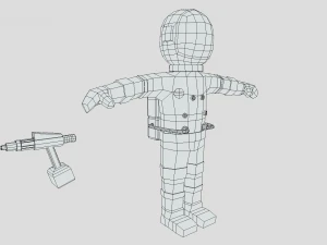 low poly cartoon astronaut 3D Model