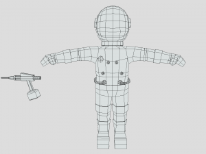low poly cartoon astronaut 3D Model