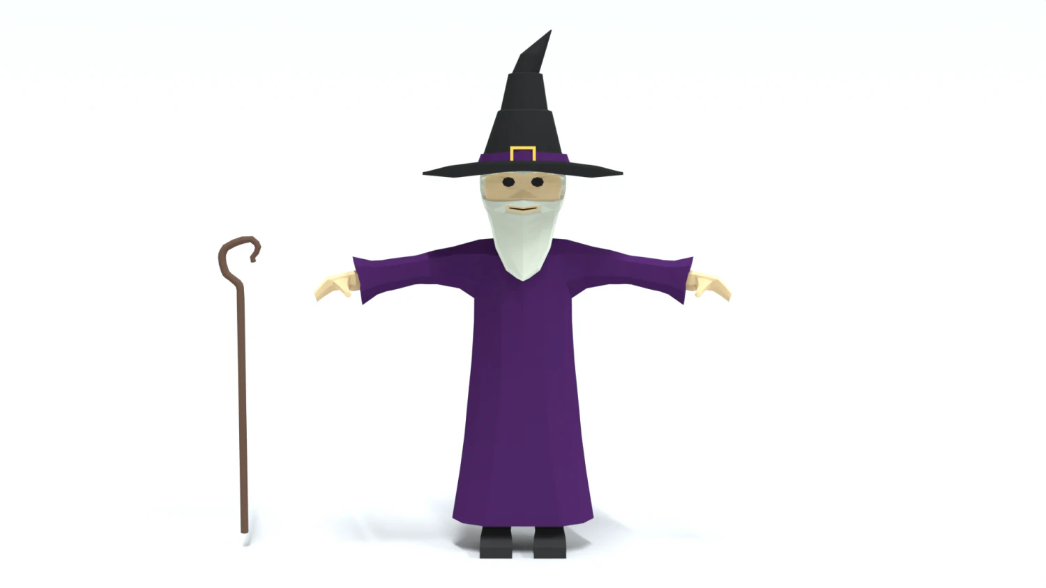 low poly cartoon wizard 3D Model .c4d .max .obj .3ds .fbx .stl .blend 