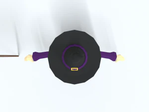 low poly cartoon wizard 3D Model