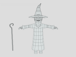 low poly cartoon wizard Modelo 3D