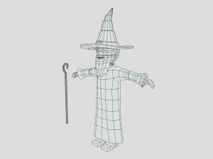 low poly cartoon wizard Modelo 3D