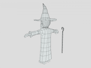 low poly cartoon wizard Modelo 3D