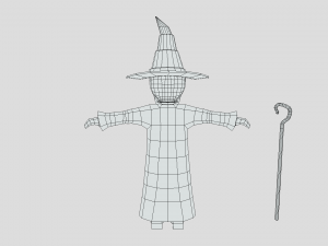 low poly cartoon wizard Modelo 3D