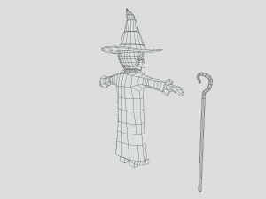 low poly cartoon wizard Modelo 3D