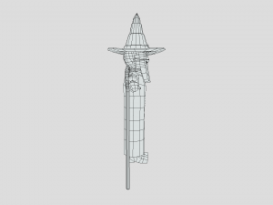 low poly cartoon wizard Modelo 3D