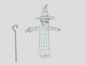 low poly cartoon wizard Modelo 3D