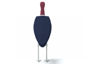 low poly cartoon marabou stork Model 3D