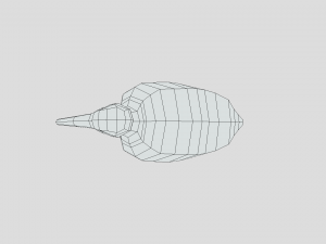 low poly cartoon marabou stork Model 3D