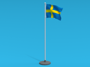 low poly seamless animated sweden flag 3D 모델