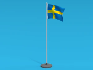 low poly seamless animated sweden flag 3D Model