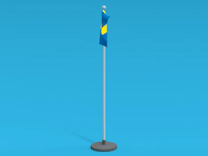 low poly seamless animated sweden flag 3D Model