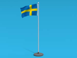 low poly seamless animated sweden flag 3D 모델