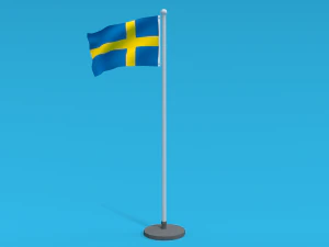 low poly seamless animated sweden flag 3D Model