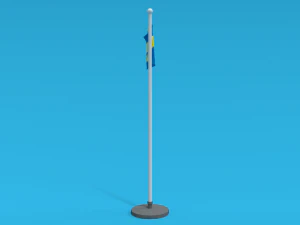 low poly seamless animated sweden flag 3D Model