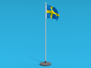 low poly seamless animated sweden flag 3D 모델
